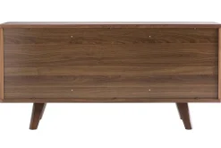 Buffet vintage en bois foncé noyer 2 portes 3 tiroirs L160 cm FIFTIES