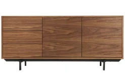 Buffet vintage en bois foncé noyer 2 portes 3 tiroirs L160 cm MANNY