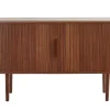 Buffet vintage en bois foncé noyer 2 portes coulissantes L138 cm EPIC