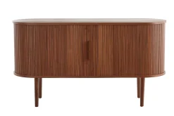 Buffet vintage en bois foncé noyer 2 portes coulissantes L138 cm EPIC