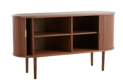 Buffet vintage en bois foncé noyer 2 portes coulissantes L138 cm EPIC