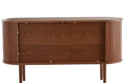 Buffet vintage en bois foncé noyer 2 portes coulissantes L138 cm EPIC