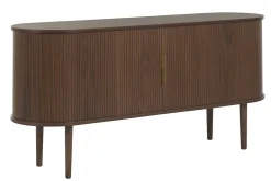 Buffet vintage en bois foncé noyer 2 portes coulissantes L160 cm EPIC