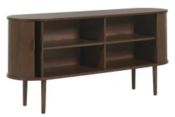 Buffet vintage en bois foncé noyer 2 portes coulissantes L160 cm EPIC