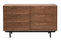 Buffet vintage en bois foncé noyer 2 portes L120 cm MANNY