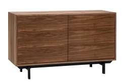 Buffet vintage en bois foncé noyer 2 portes L120 cm MANNY