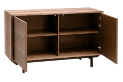 Buffet vintage en bois foncé noyer 2 portes L120 cm MANNY