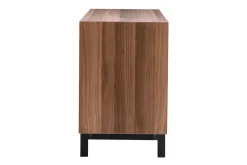 Buffet vintage en bois foncé noyer 2 portes L120 cm MANNY