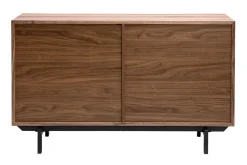 Buffet vintage en bois foncé noyer 2 portes L120 cm MANNY