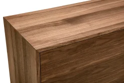 Buffet vintage en bois foncé noyer 2 portes L120 cm MANNY