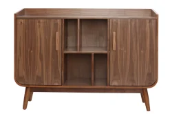 Buffet vintage en bois foncé noyer 2 portes L122 cm HALLEN