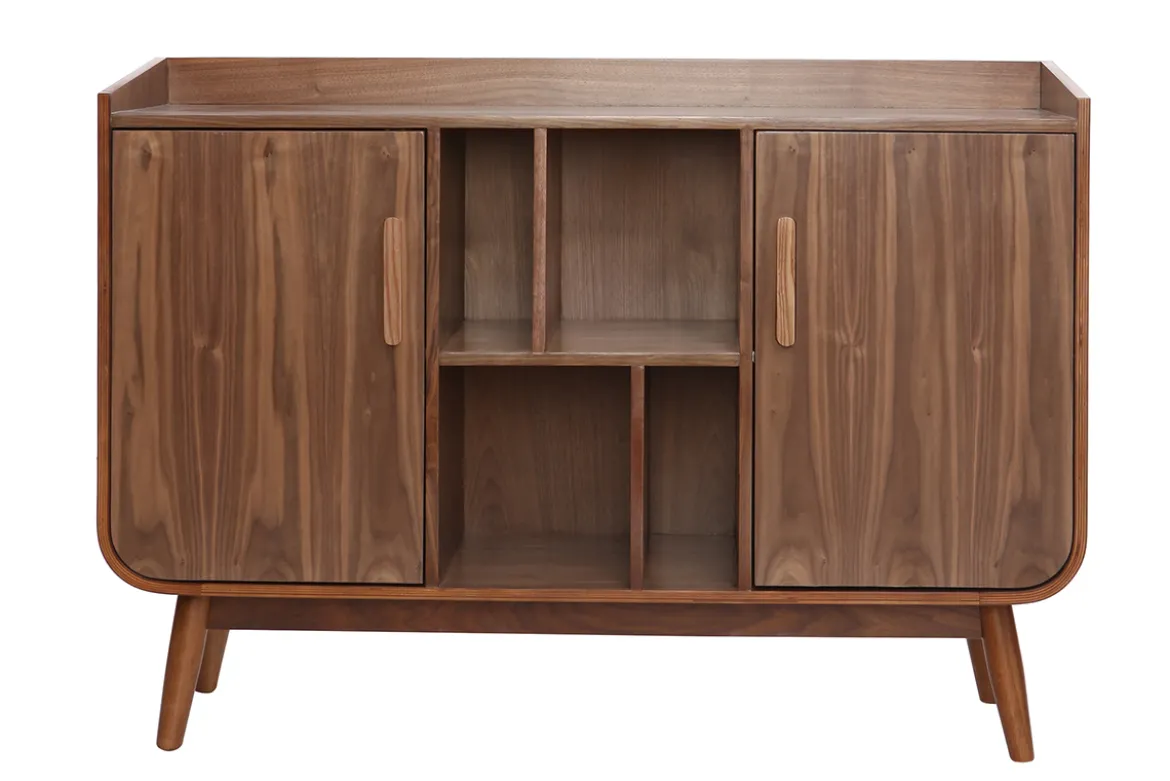 Buffet vintage en bois foncé noyer 2 portes L122 cm HALLEN