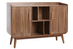 Buffet vintage en bois foncé noyer 2 portes L122 cm HALLEN