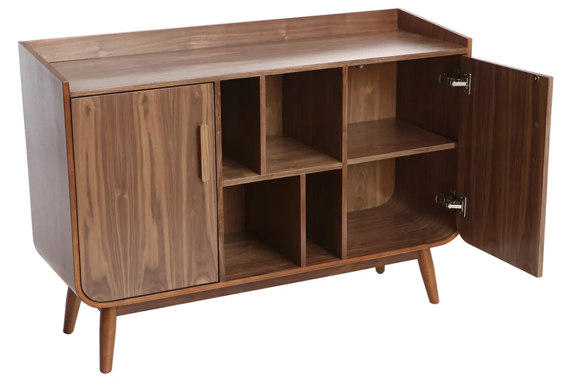 Buffet vintage en bois foncé noyer 2 portes L122 cm HALLEN