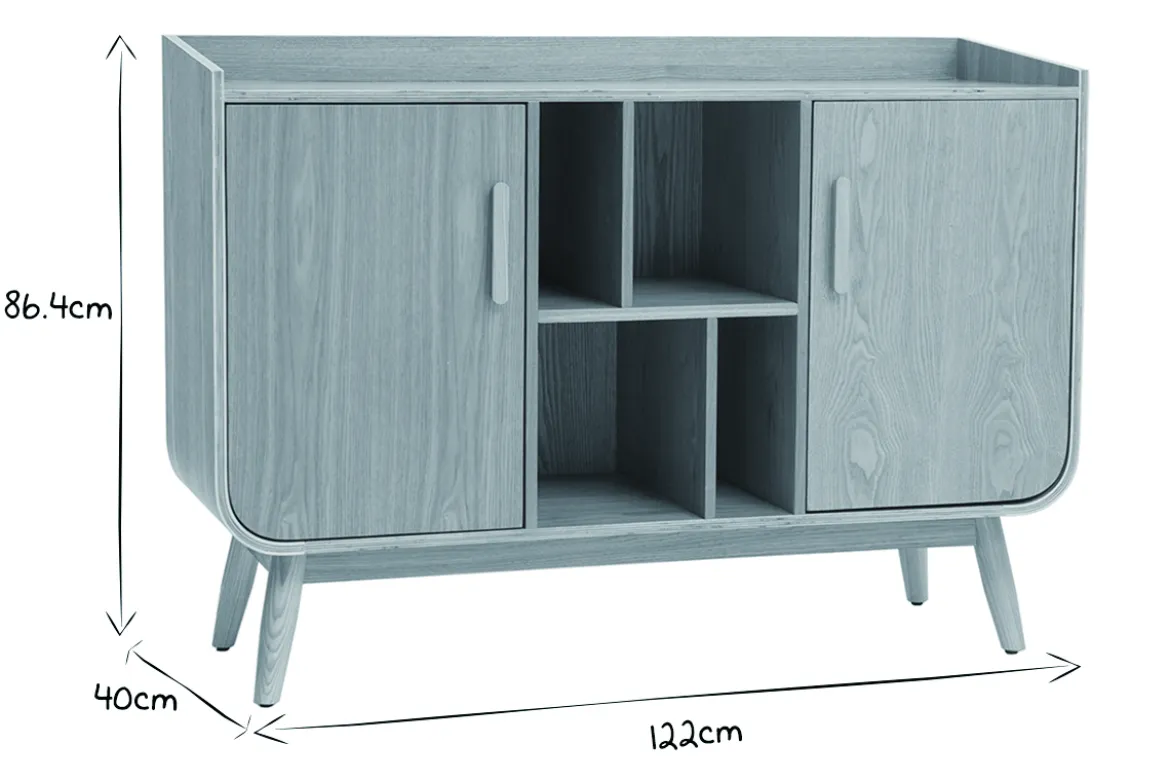 Buffet vintage en bois foncé noyer 2 portes L122 cm HALLEN