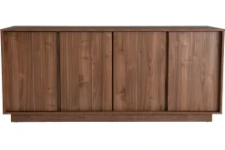 Buffet vintage finition bois foncé noyer 4 portes L180 cm COMO