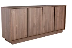 Buffet vintage finition bois foncé noyer 4 portes L180 cm COMO