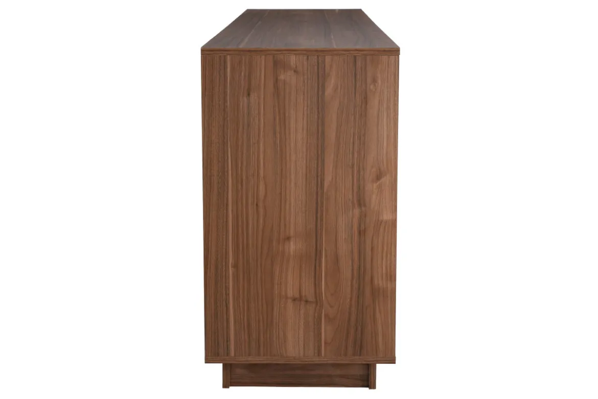 Buffet vintage finition bois foncé noyer 4 portes L180 cm COMO