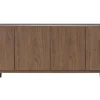 Buffet vintage finition bois foncé noyer 4 portes L180 cm SANAA