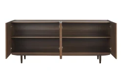 Buffet vintage finition bois foncé noyer 4 portes L180 cm SANAA