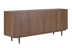 Buffet vintage finition bois foncé noyer 4 portes L180 cm SANAA