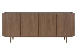 Buffet vintage finition bois foncé noyer 4 portes L180 cm SANAA
