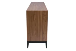Buffet vintage finition bois foncé noyer et métal noir avec rangements L180 cm SARTO