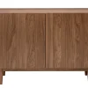 Buffet vintage finition bois foncé noyer 2 portes L120 cm SANAA