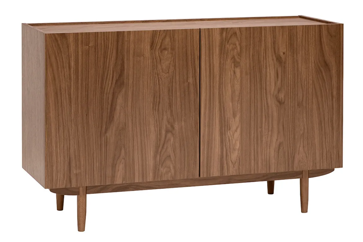 Buffet vintage finition bois foncé noyer 2 portes L120 cm SANAA