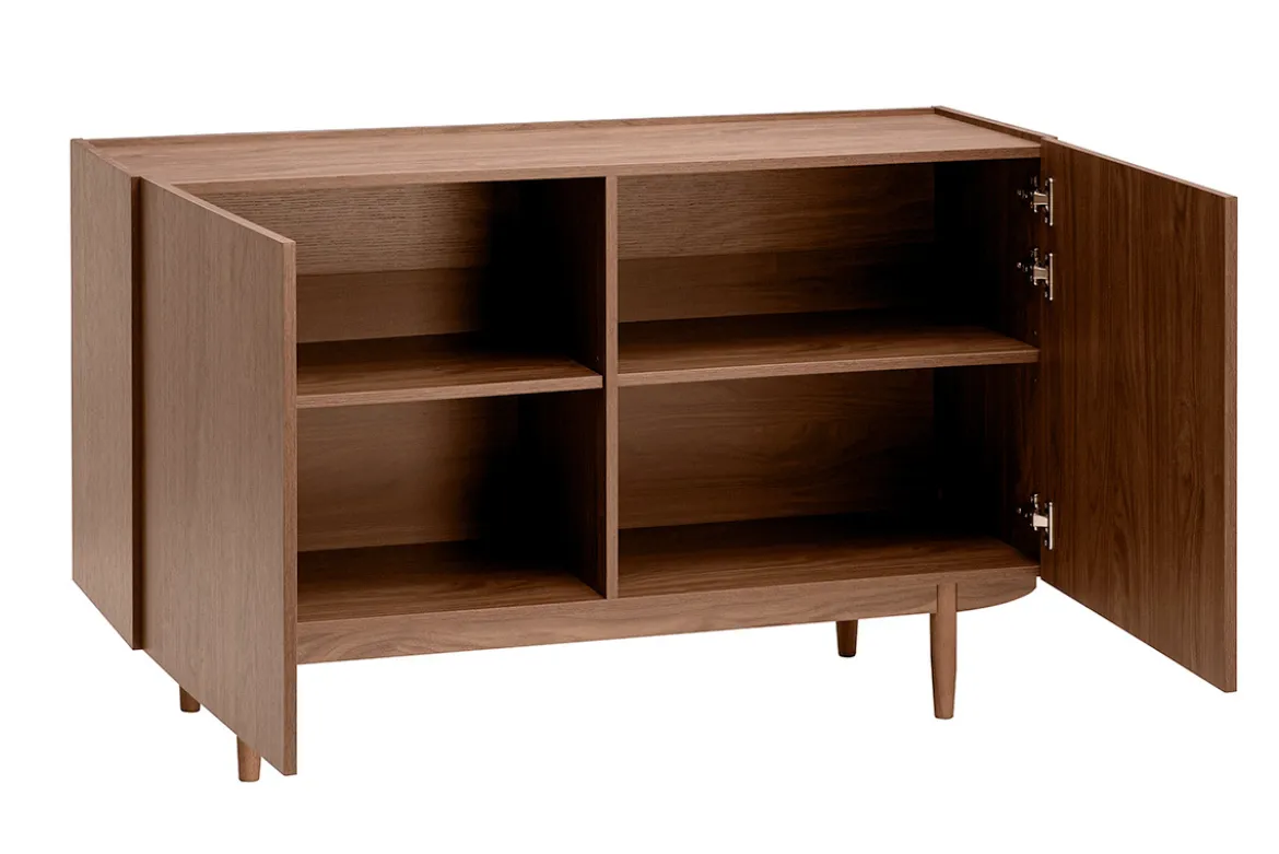 Buffet vintage finition bois foncé noyer 2 portes L120 cm SANAA