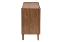 Buffet vintage finition bois foncé noyer 2 portes L120 cm SANAA