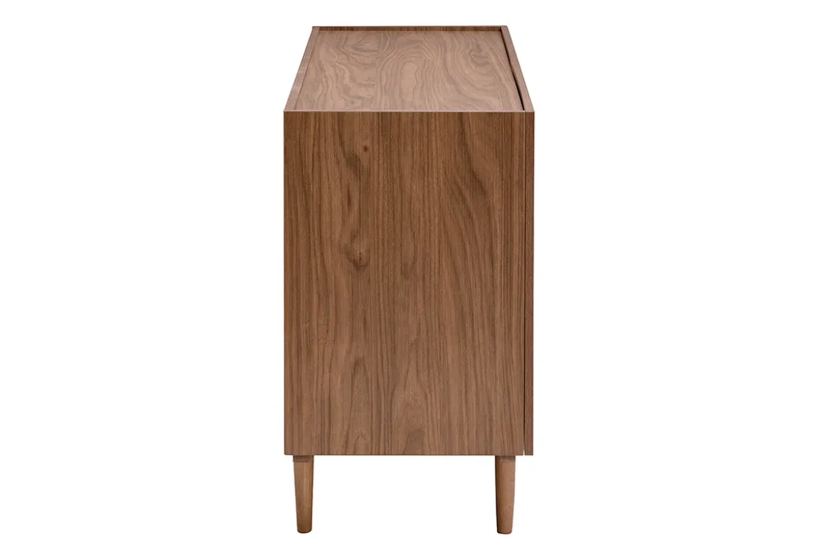 Buffet vintage finition bois foncé noyer 2 portes L120 cm SANAA