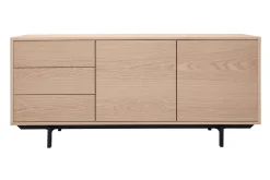 Buffet vintage finition bois chêne 2 portes 3 tiroirs L160 cm MANNY