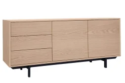 Buffet vintage finition bois chêne 2 portes 3 tiroirs L160 cm MANNY