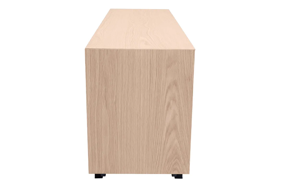 Buffet vintage finition bois chêne 2 portes 3 tiroirs L160 cm MANNY