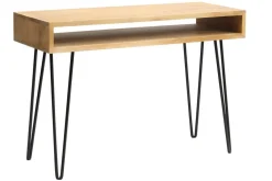 Bureau avec rangement en bois manguier massif et métal noir L116 cm VIBES