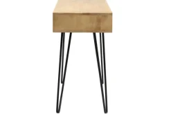 Bureau avec rangement en bois manguier massif et métal noir L116 cm VIBES