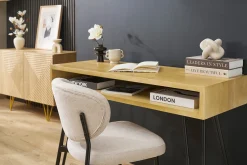 Bureau avec rangement en bois manguier massif et métal noir L116 cm VIBES