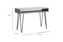 Bureau avec rangement en bois manguier massif et métal noir L116 cm VIBES