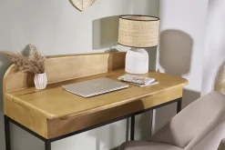 Bureau avec rangement en bois manguier massif L100 cm SHIVA