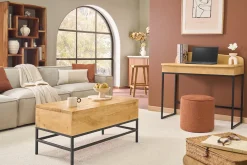 Bureau avec rangement en bois manguier massif L100 cm SHIVA