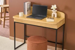 Bureau avec rangement en bois manguier massif L100 cm SHIVA