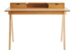 Bureau avec rangements bois clair L120 cm PULITO