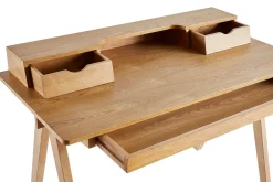 Bureau avec rangements bois clair L120 cm PULITO