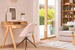Bureau avec rangements bois clair L120 cm PULITO