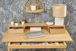 Bureau avec rangements bois clair L120 cm PULITO