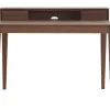 Bureau avec rangements bois foncé noyer L110 cm SEKRET