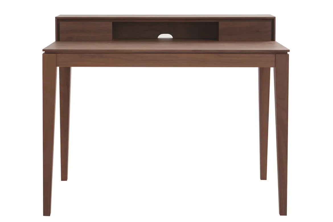 Bureau avec rangements bois foncé noyer L110 cm SEKRET