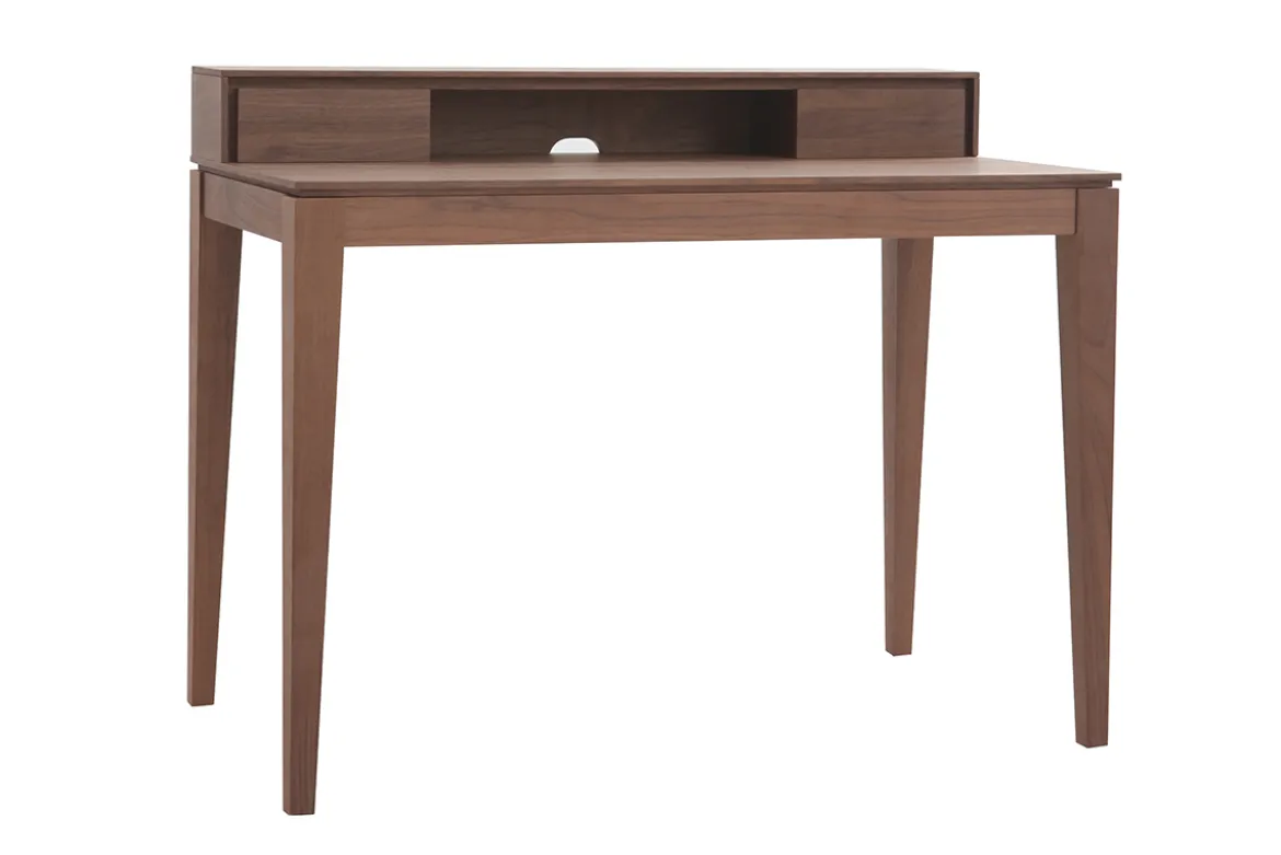 Bureau avec rangements bois foncé noyer L110 cm SEKRET