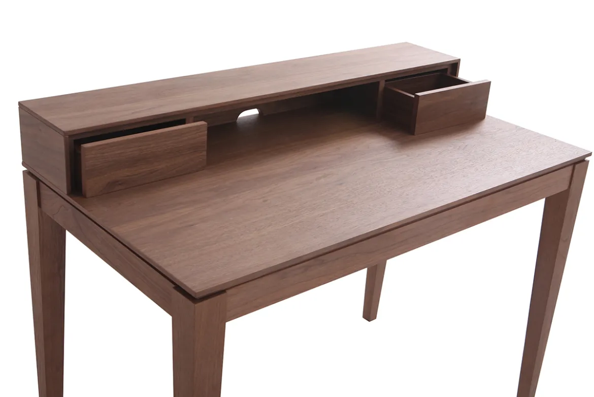 Bureau avec rangements bois foncé noyer L110 cm SEKRET